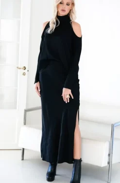 Ahlvar Gallery - Hana Long Silk Skirt Black