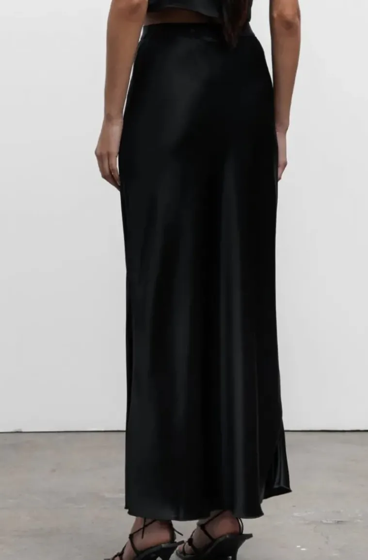 Ahlvar Gallery - Hana Long Logo Skirt Black
