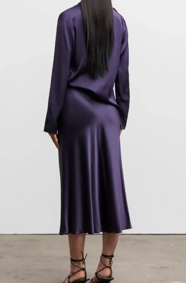Ahlvar Gallery - Hana Satin Skirt - Plum