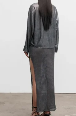 Ahlvar Gallery - Nina Sequin Blouse - Dark Grey