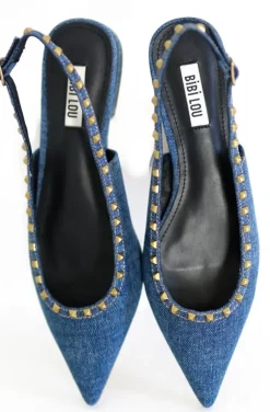 Bibi Lou - Denim flat shoe with studs