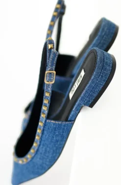 Bibi Lou - Denim flat shoe with studs