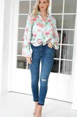 Blond Hour - Alyssa Blouse - Pink Flower