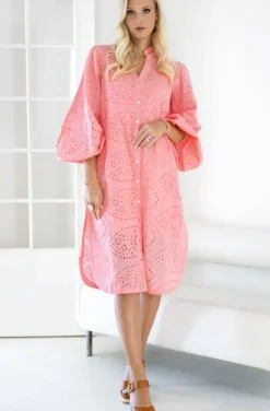 Blond Hour - Angelic Shirt Dress - Coral
