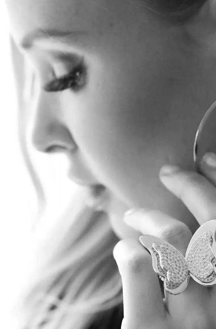 Blond Hour - Butterfly Ring Large - Silver
