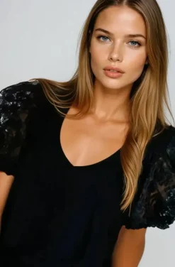 Blond Hour - Flower top - Black
