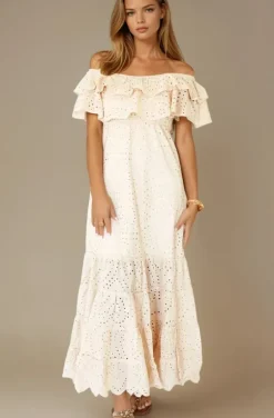 Blond Hour - Formentera Maxidress Offshoulder - Beige