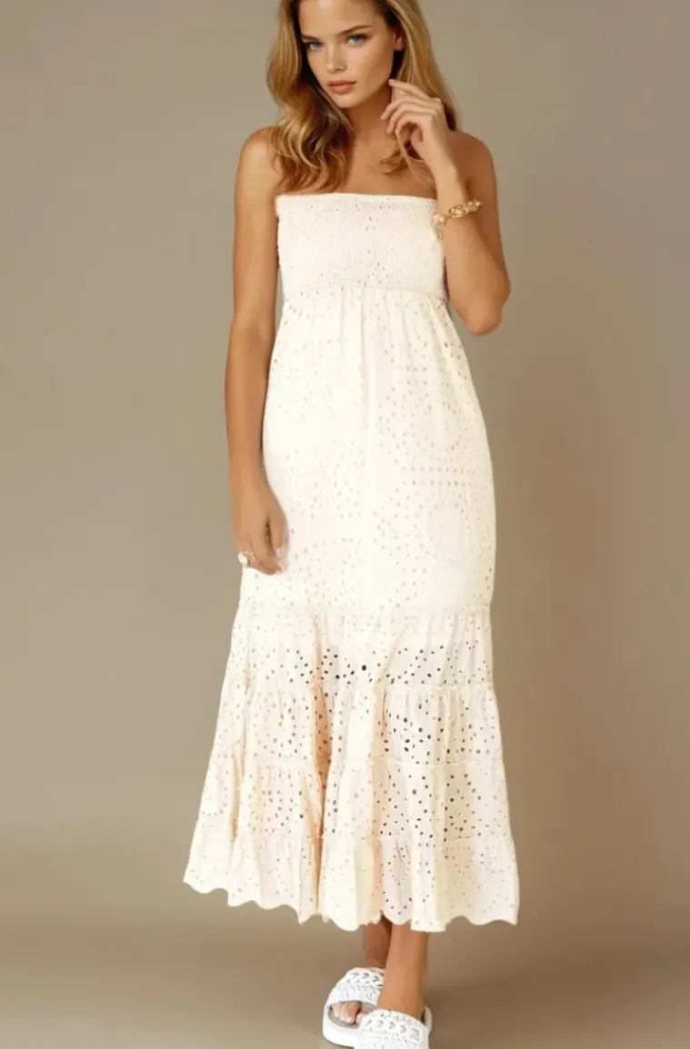Blond Hour - Formentera Maxidress Smock - Beige