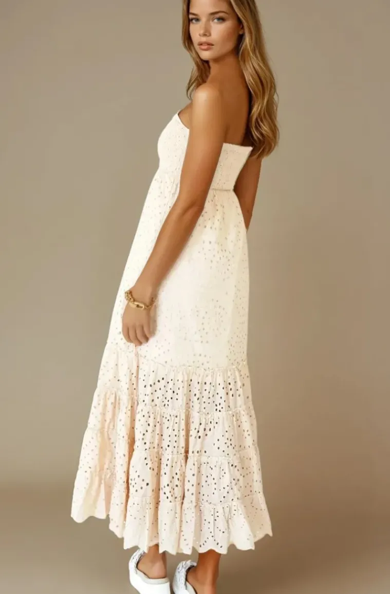 Blond Hour - Formentera Maxidress Smock - Beige
