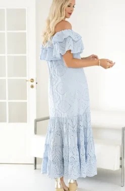 Blond Hour - Formentera Maxi Dress Broderie Anglaies - Light Blue