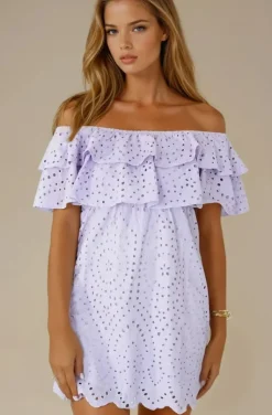 Blond Hour - Formentera Offshoulder Dress Short - Lavendel