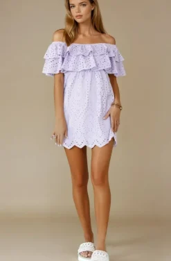 Blond Hour - Formentera Offshoulder Dress Short - Lavendel