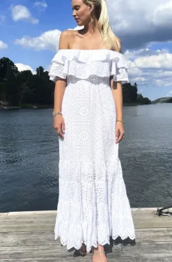 Blond Hour - Formentera Offshoulder Maxidress - White