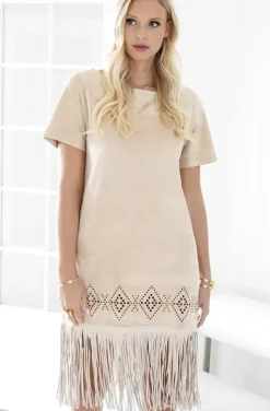 Blond Hour - Mexico Fringe Dress - Sand