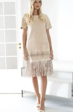 Blond Hour - Mexico Fringe Dress - Sand