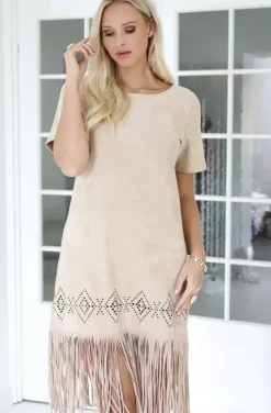 Blond Hour - Mexico Fringe Dress - Sand
