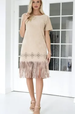 Blond Hour - Mexico Fringe Dress - Sand