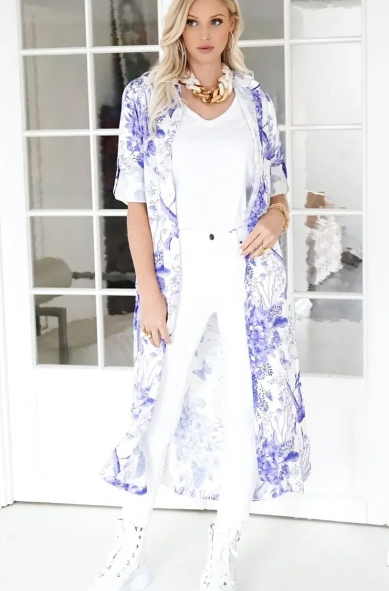 Blond Hour - Mira Shirt Dress - Blue Flower