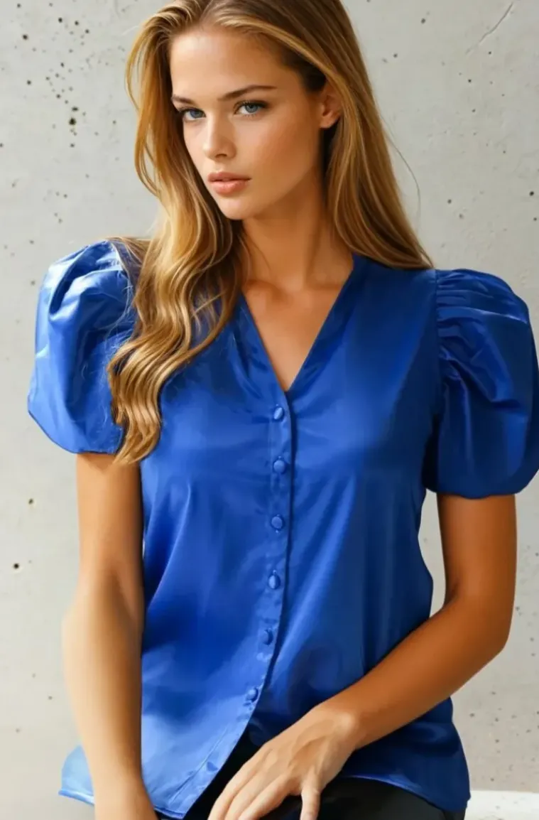 Blond Hour - Mizzle Blouse - Vibrant Blue