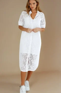 Blond Hour - Noble Shirt Dress White