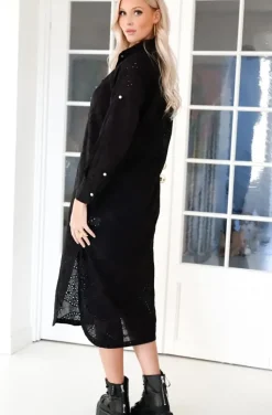 Blond Hour - Palma Shirt Dress Anglaise - Black