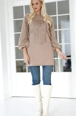 Blond Hour - Protected Sweatshirt Dress - Taupe