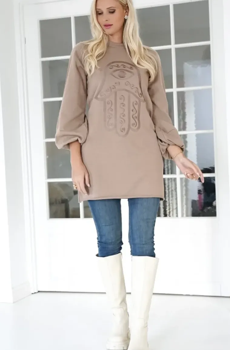 Blond Hour - Protected Sweatshirt Dress - Taupe