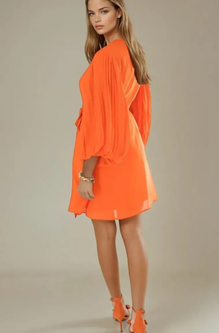 Blond Hour - Riviera Short Wrap Dress - Orange