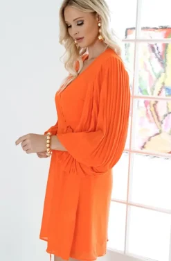 Blond Hour - Riviera Short Wrap Dress - Orange