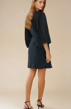 Blond Hour - Riviera Short Wrap Dress - Black