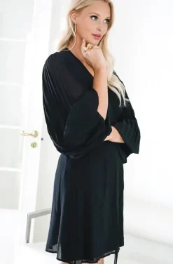 Blond Hour - Riviera Short Wrap Dress - Black