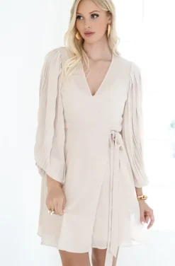 Blond Hour - Riviera Short Wrap Dress - Sand