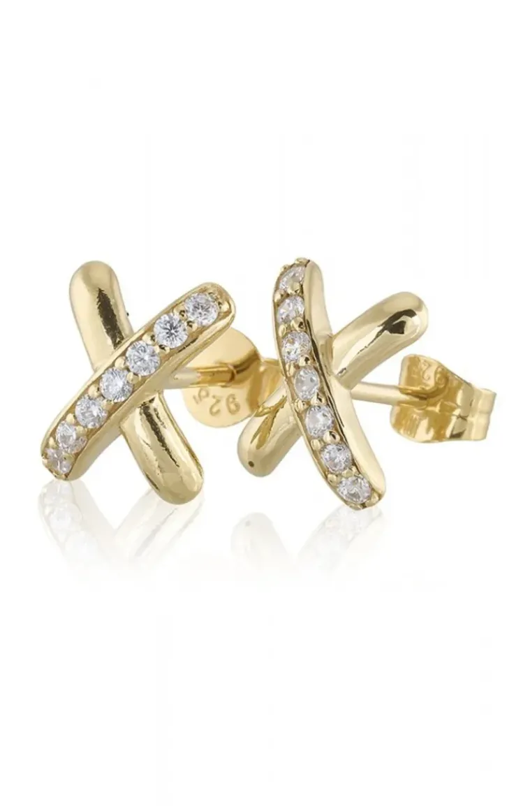Carolina Gynning Jewelry - Cross My Heart Earrings Goldplated