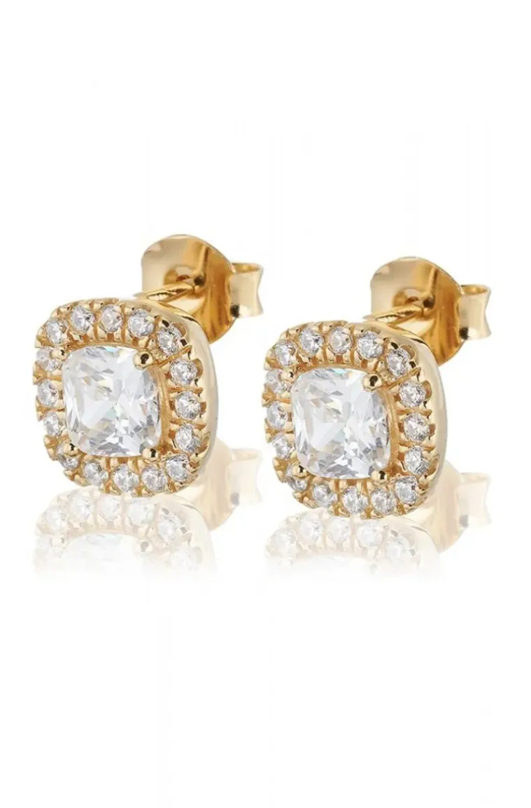 Carolina Gynning Jewelry - Glamorous Stud Earrings Goldplated Clear