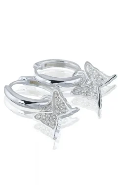 Carolina Gynning Jewelry - Petite Papillion Sparkling Creol Silver