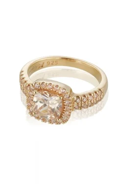 Carolina Gynning Jewelry - Glamorous Ring Goldplated Champagne