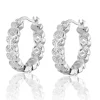 Carolina Gynning Jewelry - Sparkling Ellipse Mini Creol Earrings L Silver