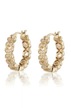 Carolina Gynning Jewelry - Sparkling Ellipse Mini Creol Earringss L Goldplated