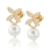 Carolina Gynning Jewelry - Ellipse Mini Pearl Earrings Goldplated