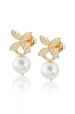 Carolina Gynning Jewelry - Ellipse Mini Pearl Earrings Goldplated