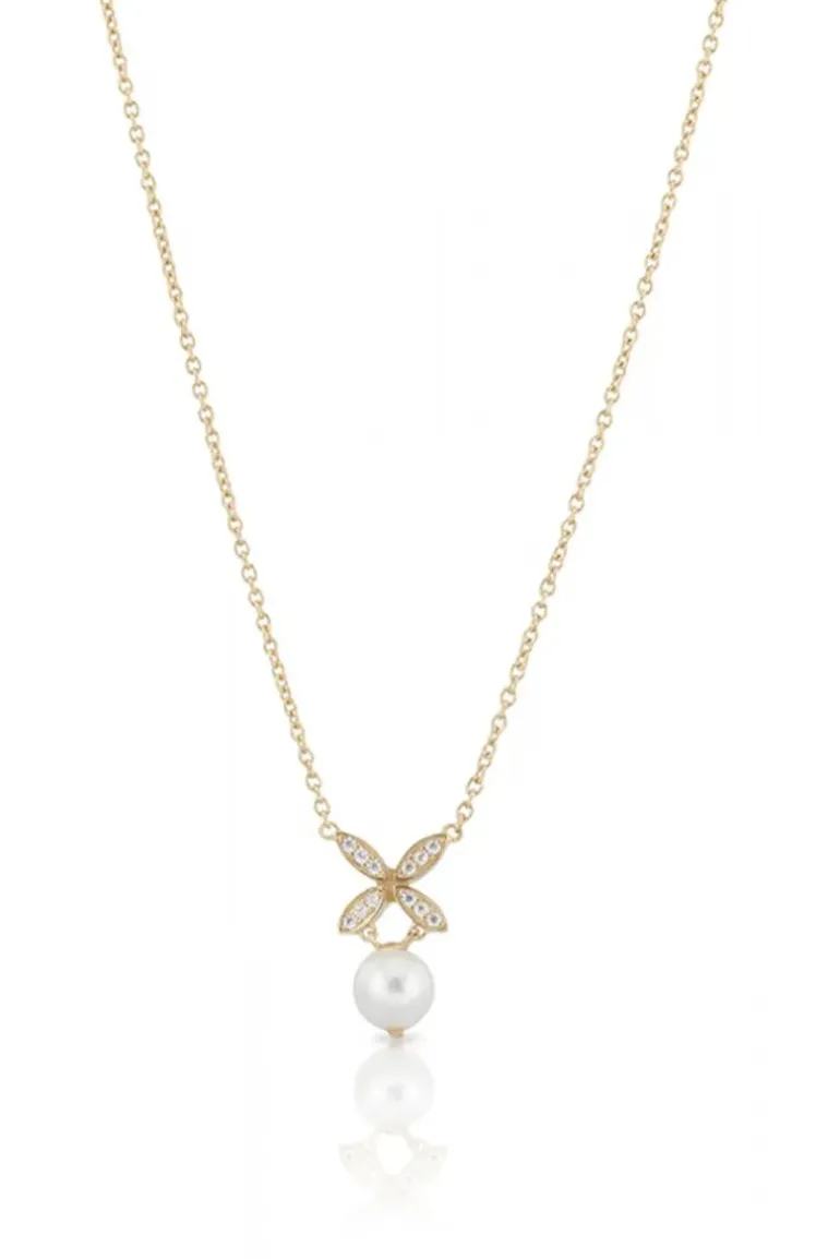 Carolina Gynning Jewelry - Ellipse Mini Pearl Necklace Goldplated