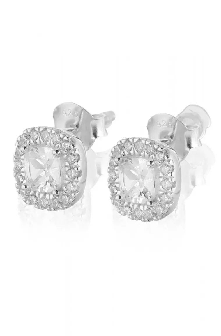 Carolina Gynning Jewelry - Glamorous Stud Earrings Silver Clear