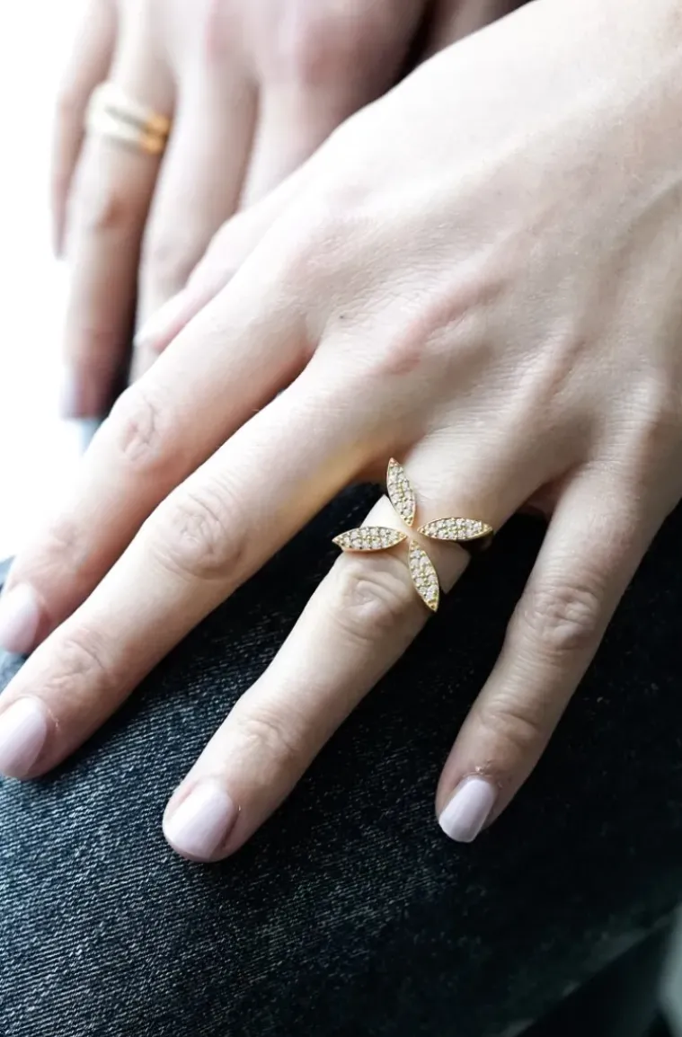 Carolina Gynning Jewelry - Sparkling Ellipse Ring Goldplated