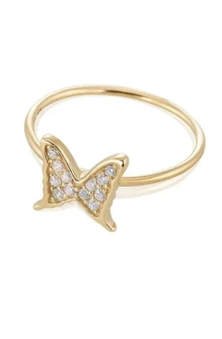 Carolina Gynning Jewelry - Petite Papillion Sparkling Ring Goldplated