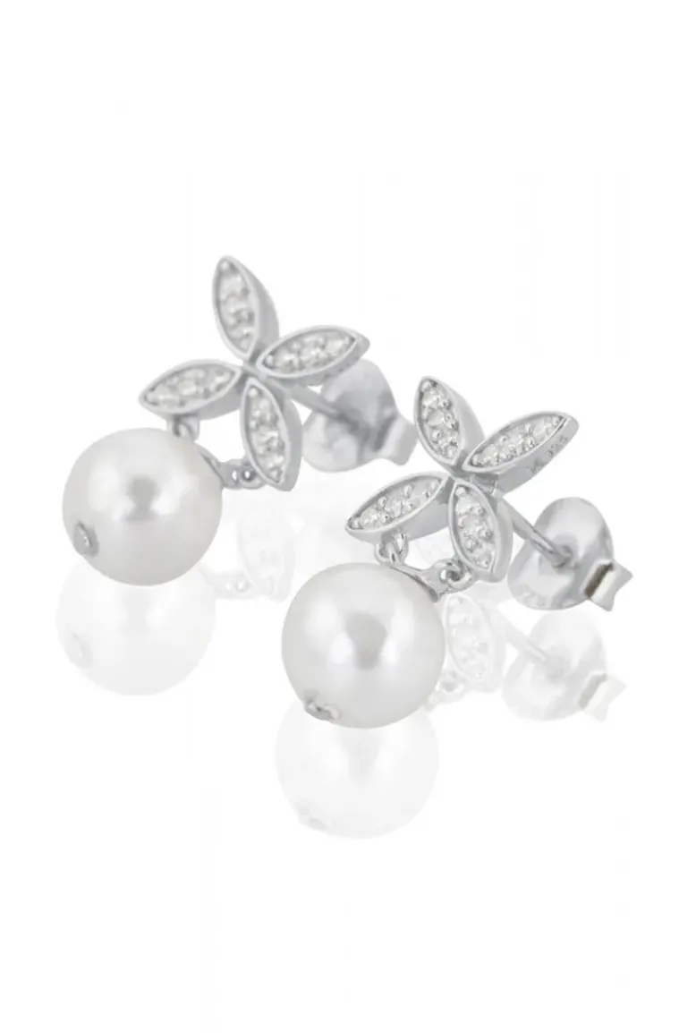 Carolina Gynning Jewelry - Ellipse Mini Pearl Earrings Silver