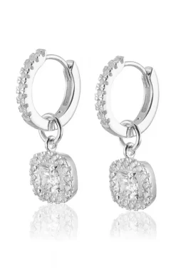 Carolina Gynning Jewelry - Glamorous Creol Earrings Silver Clear