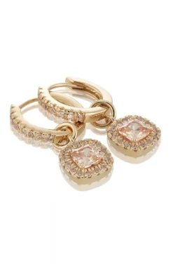 Carolina Gynning Jewelry - Glamorous Creol Earrings Goldplated Champagne