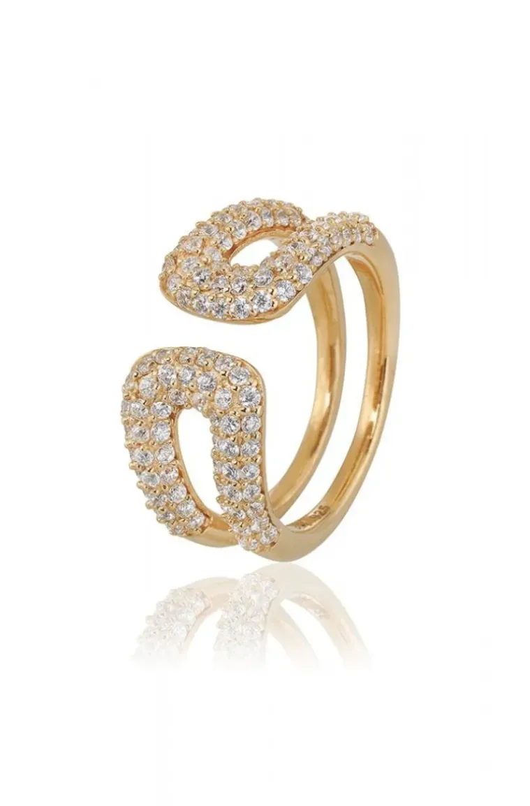 Carolina Gynning Jewelry - Classy Ring Goldplated Clear