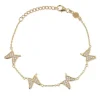 Carolina Gynning Jewelry - 4 Petite Papillion Sparkling Bracelet Goldplated
