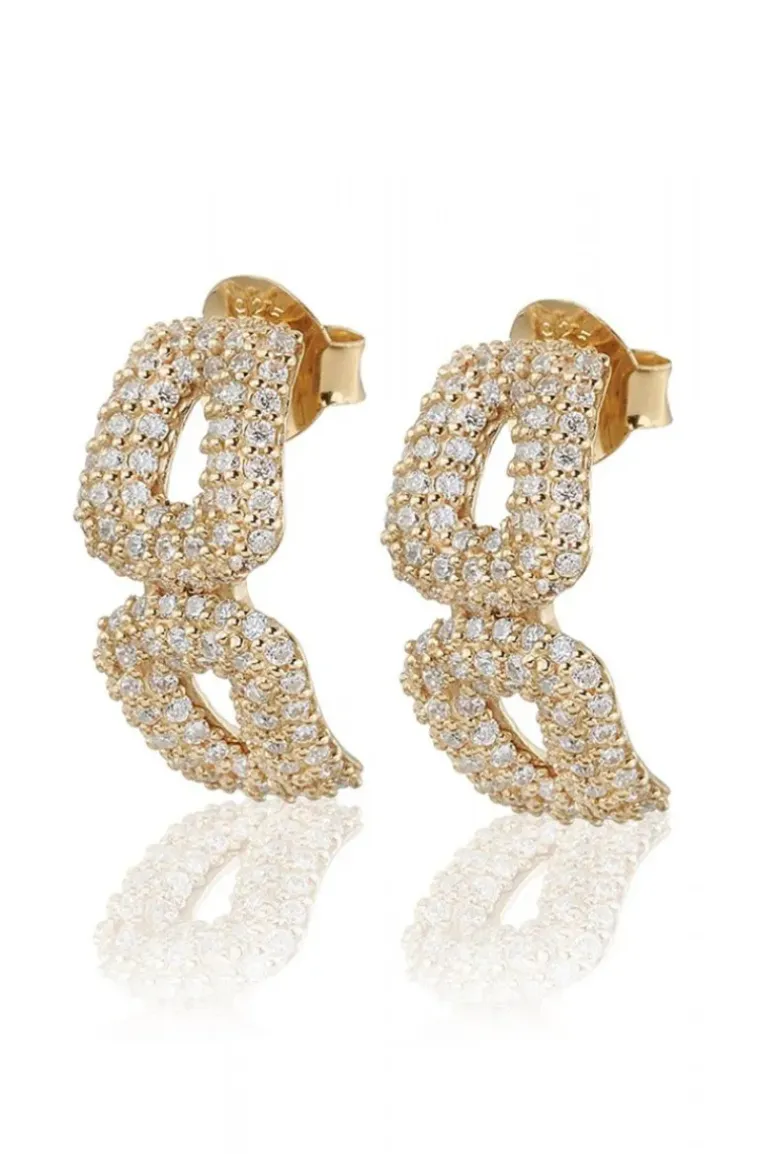 Carolina Gynning Jewelry - Classy Stud Earrings Goldplated Clear